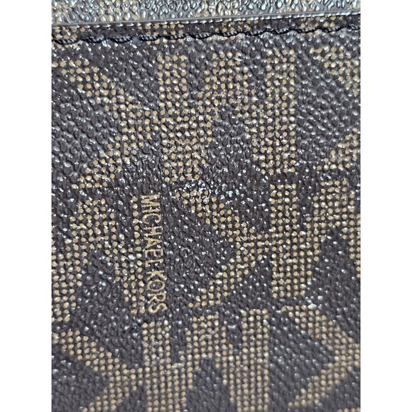 Michael Kors Sinclair Large Logo Tote Bag Brown Canvas Leather 38H9CN2T2B Flaw - Picture 9 of 13